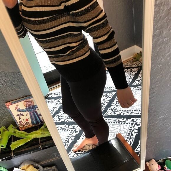 FRAME Striped Ribbed Long Sleeve Top Tees Scoop Neck Stripe Print Shirt - Picture 2 of 7